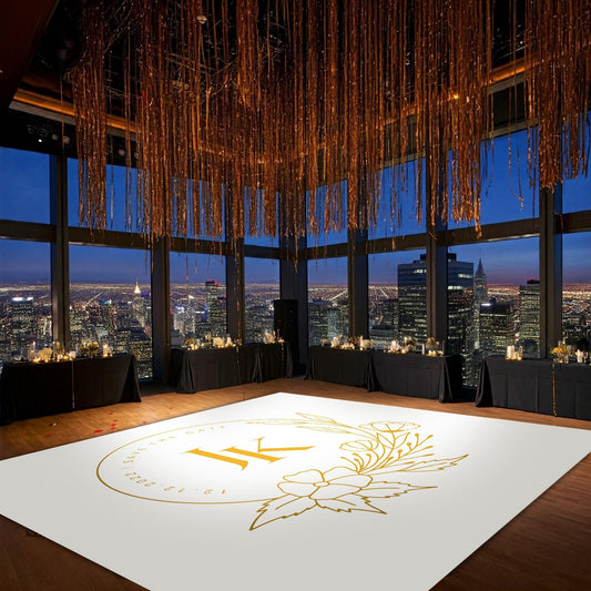 Full Print Custom Wedding Decal Dance Floor Wrap Gloss Removable Vinyl. Wedding Dancefloor design. Free Shipping