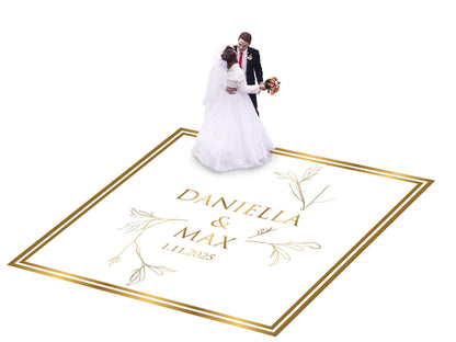 Full Print Custom Wedding Decal Dance Floor Wrap Gloss Removable Vinyl. Wedding Dancefloor design. Free Shipping