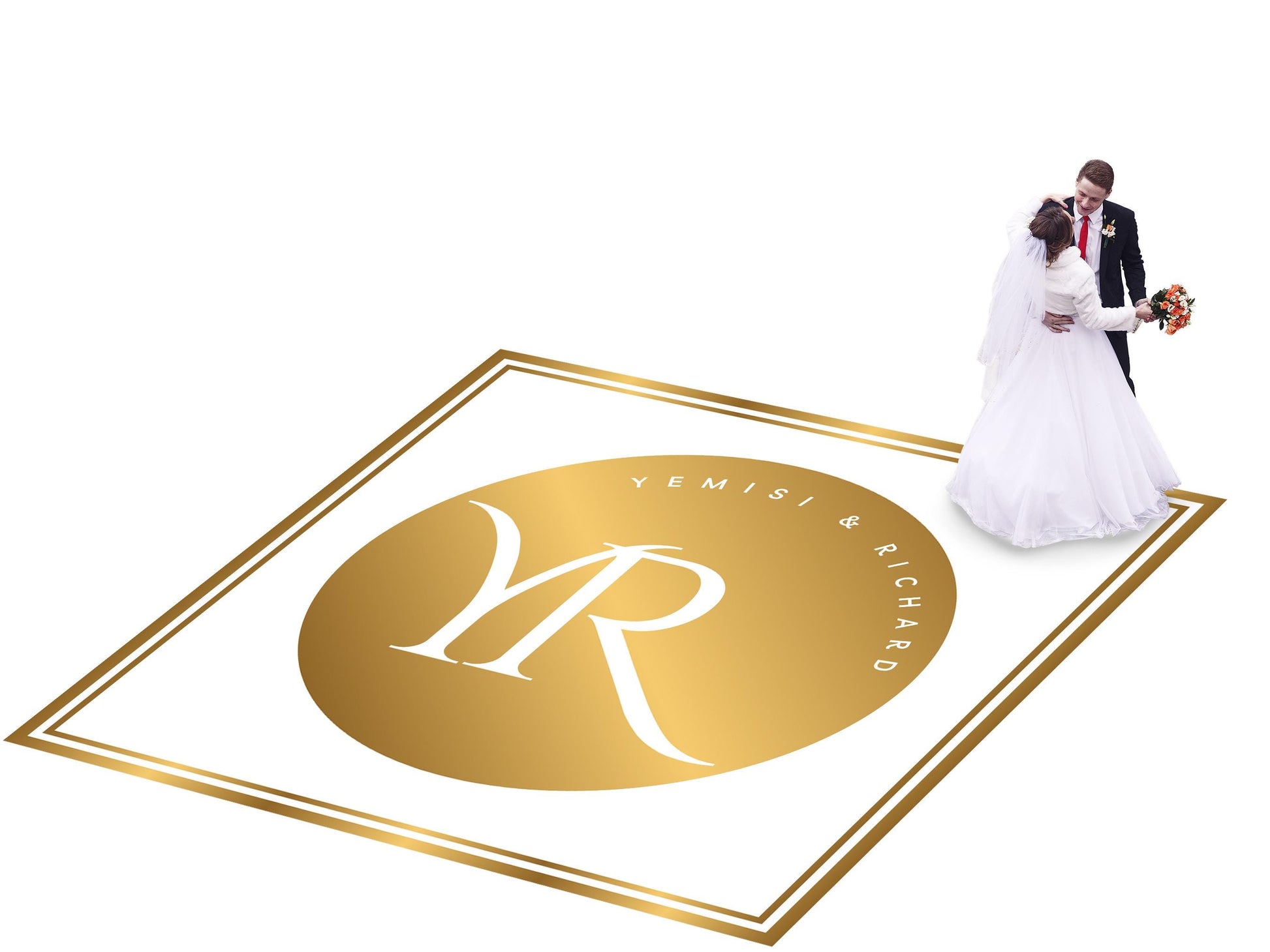 Full Print Custom Wedding Decal Dance Floor Wrap Gloss Removable Vinyl. Wedding Dancefloor design. Free Shipping