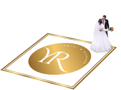 Full Print Custom Wedding Decal Dance Floor Wrap Gloss Removable Vinyl. Wedding Dancefloor design. Free Shipping