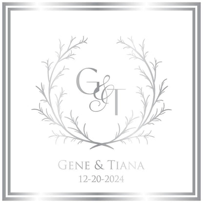 Custom Wedding Decal Dance Floor Wrap Gloss Removable Vinyl. Monogram Print and Vinyl to cover the entire dancefloor. Wedding logo design