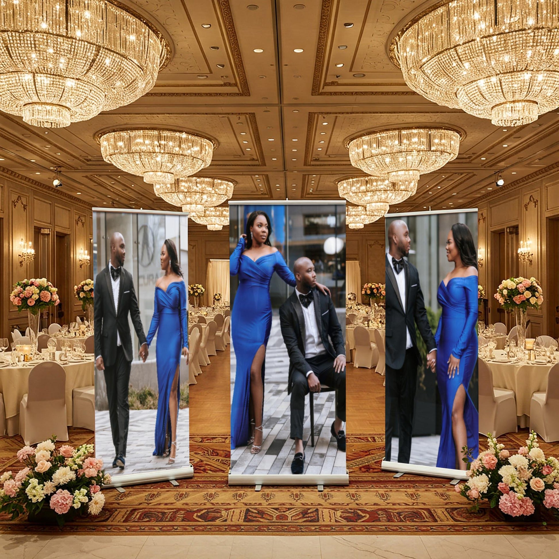 Three Customizable Retractable Banner, Event Photos Banner, Roll Up, Roll Up Banner, Roll Up Banner Stand, Event banner, Birthday Banners,