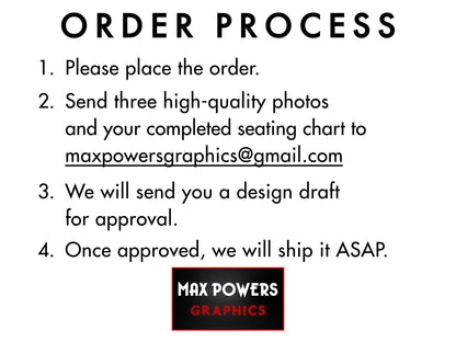 Two Customizable Photos & Wedding Seating Chart Retractable Banner, Event Photo Banners, Seating chart, Retractable Banner, Free Shipping.