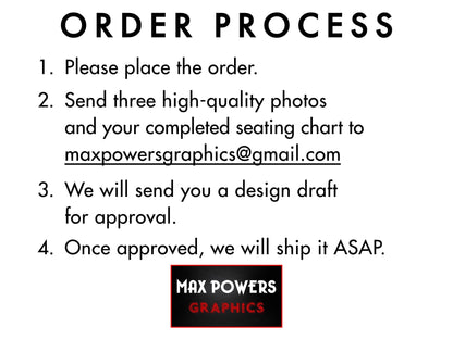 Two Customizable Photos & One Wedding Seating Chart Retractable Banner, Event Photo Banners, Seating chart, Roll Up Banner, Free Shipping