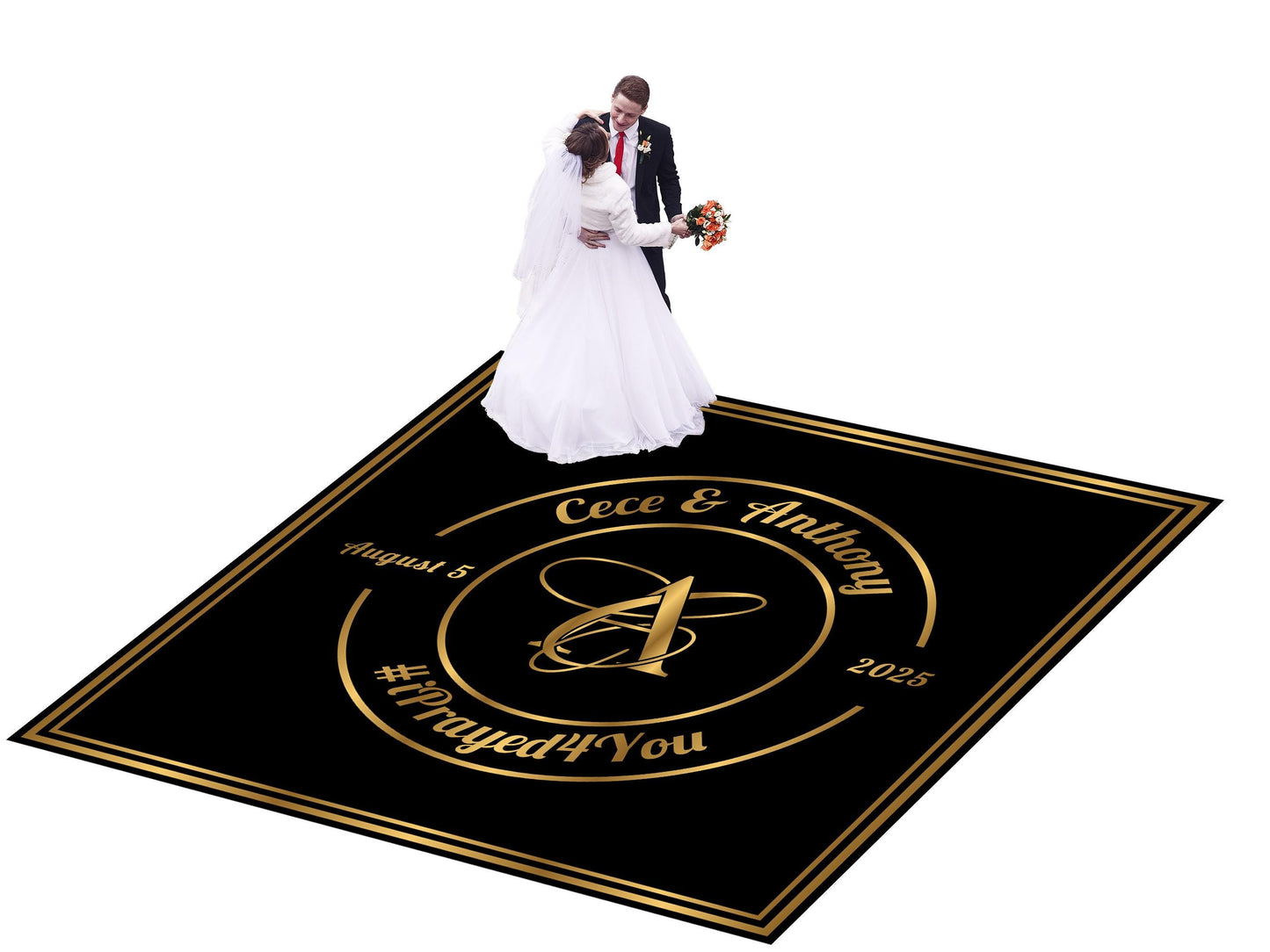 Custom Wedding Decal Dance Floor Wrap Gloss Removable Vinyl. Monogram Print and Vinyl to cover the entire dancefloor. Wedding logo design