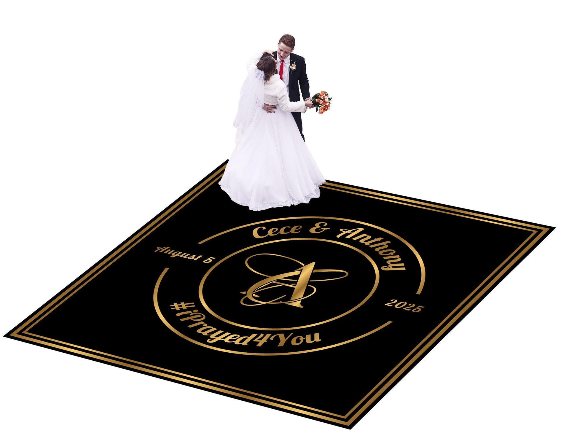 Custom Wedding Decal Dance Floor Wrap Gloss Removable Vinyl. Monogram Print and Vinyl to cover the entire dancefloor. Wedding logo design