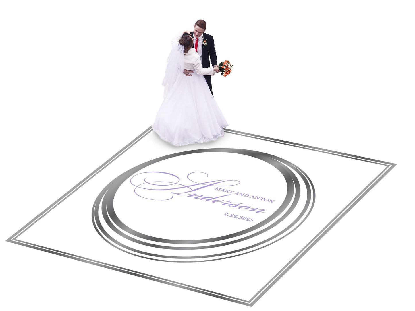 Custom Wedding Decal Dance Floor Wrap Gloss Removable Vinyl. Monogram Print and Vinyl to cover the entire dancefloor. Wedding logo design