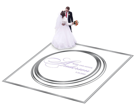 Custom Wedding Decal Dance Floor Wrap Gloss Removable Vinyl. Monogram Print and Vinyl to cover the entire dancefloor. Wedding logo design