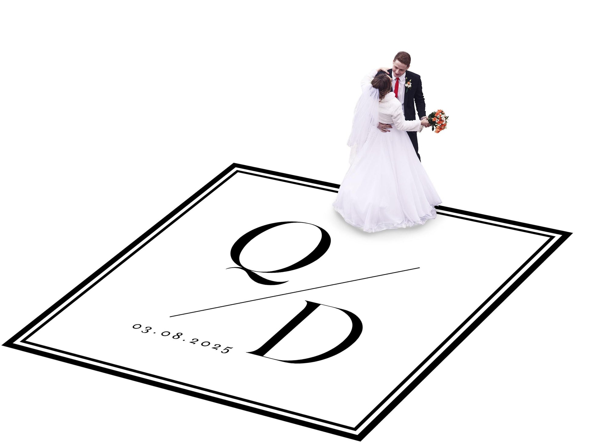 Custom Wedding Decal Dance Floor Wrap Gloss Removable Vinyl. Monogram Print and Vinyl to cover the entire dancefloor. Wedding logo design