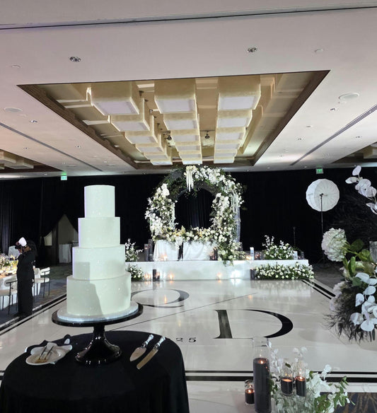 Custom Wedding Decal Dance Floor Wrap Gloss Removable Vinyl. Monogram Print and Vinyl to cover the entire dancefloor. Wedding logo design