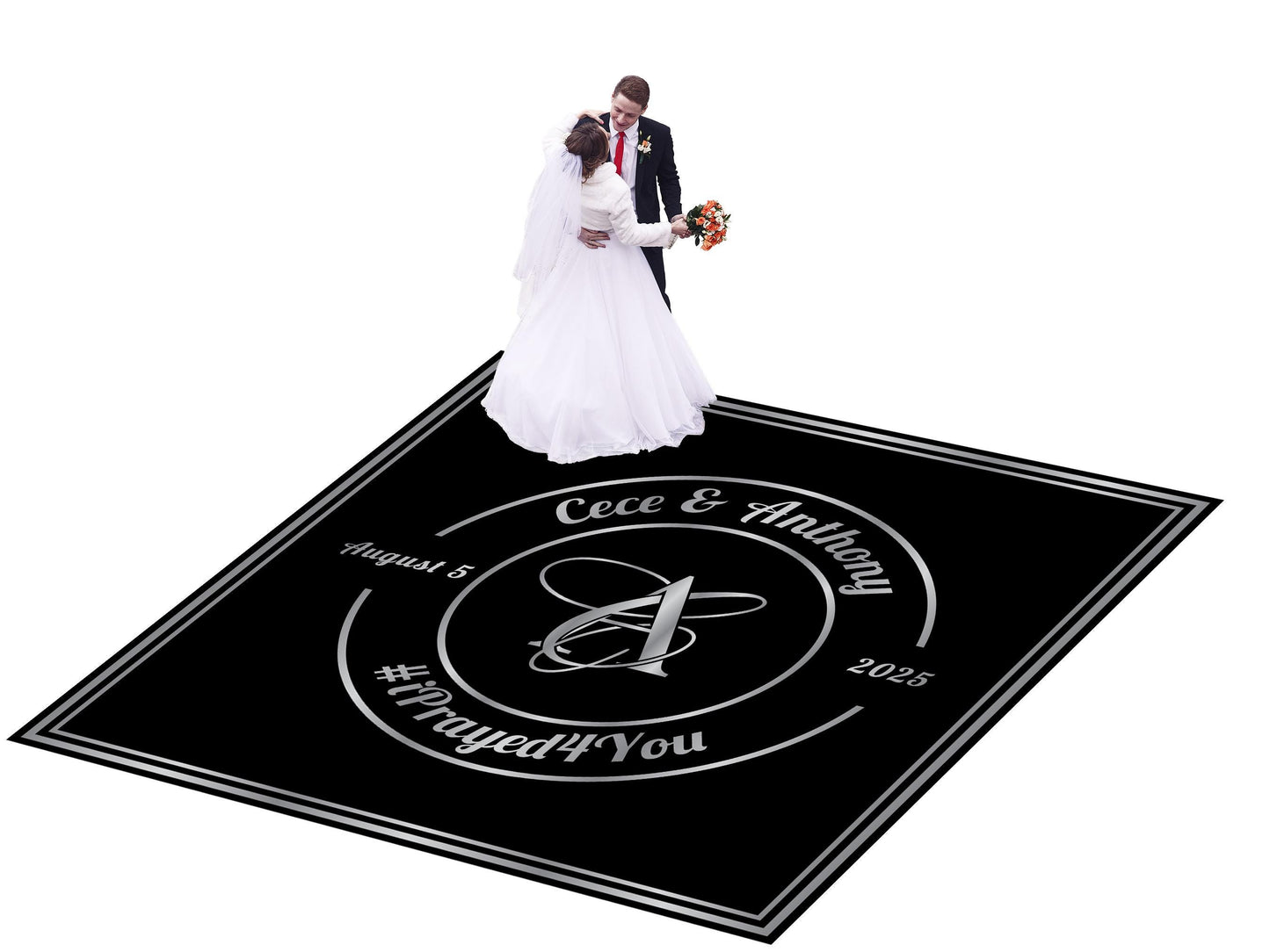 Custom Wedding Decal Dance Floor Wrap Gloss Removable Vinyl. Monogram Print and Vinyl to cover the entire dancefloor. Wedding logo design