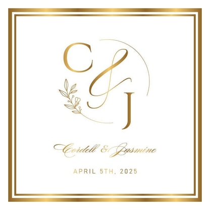 Custom Wedding Decal Dance Floor Wrap Gloss Removable Vinyl. Monogram Print and Vinyl to cover the entire dancefloor. Wedding logo design