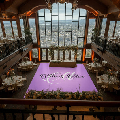 Full Print Custom Wedding Decal Dance Floor Wrap Gloss Removable Vinyl. Wedding Dancefloor design. Free Shipping
