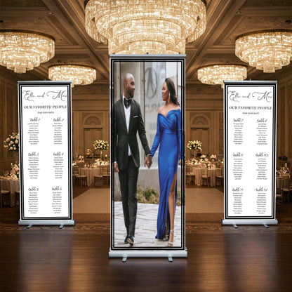 Customizable Photos & Wedding Seating Chart Retractable Banner, Event Photo Roll up, Seating chart, Retractable Banner, Roll Up, Ships Free