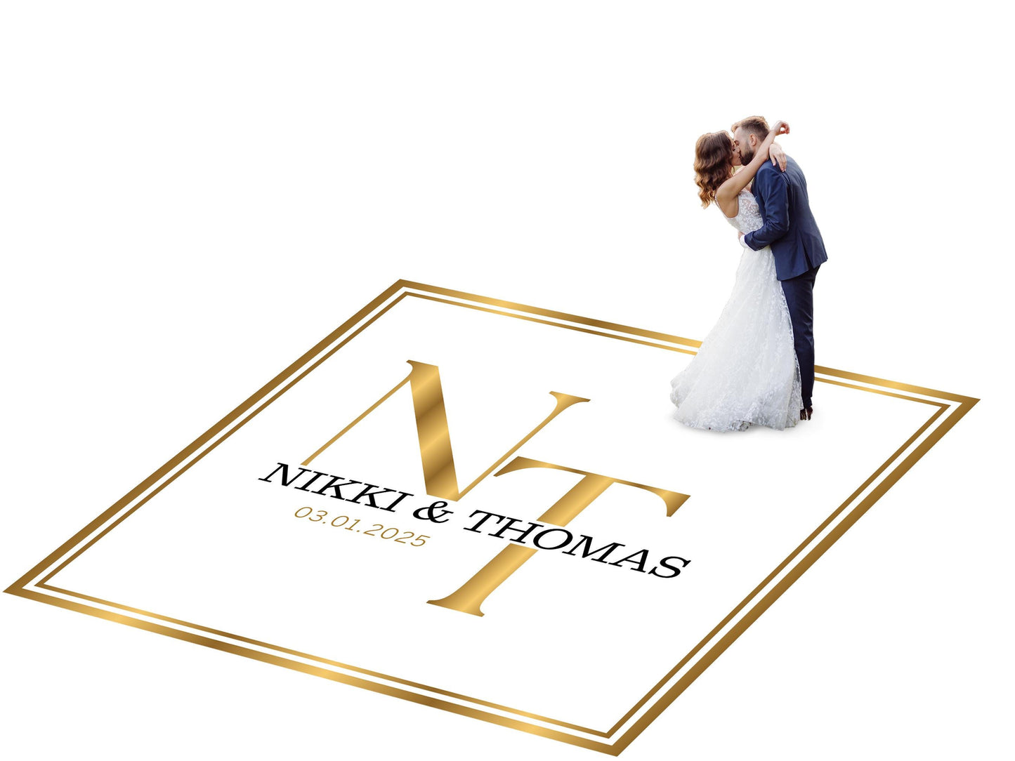 Custom Wedding Decal Dance Floor Wrap Gloss Removable Vinyl. Monogram Print and Vinyl to cover the entire dancefloor. Wedding logo design