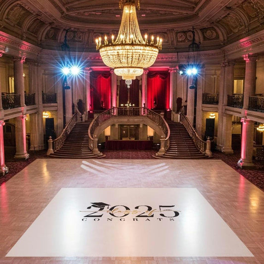 Custom Prom Decal DanceFloor Wrap. Removable Vinyl. Monogram Print & Vinyl to cover your entire dancefloor. Prom logo design. Free shipping.