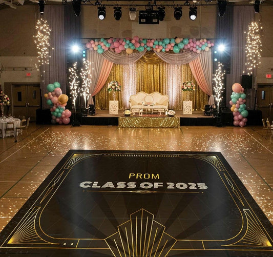 Custom Prom Decal DanceFloor Wrap. Removable Vinyl. Monogram Print & Vinyl to cover your entire dancefloor. Prom logo design. Free shipping.