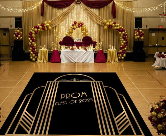 Custom Prom Decal DanceFloor Wrap. Removable Vinyl. Monogram Print & Vinyl to cover your entire dancefloor. Prom logo design. Free shipping.