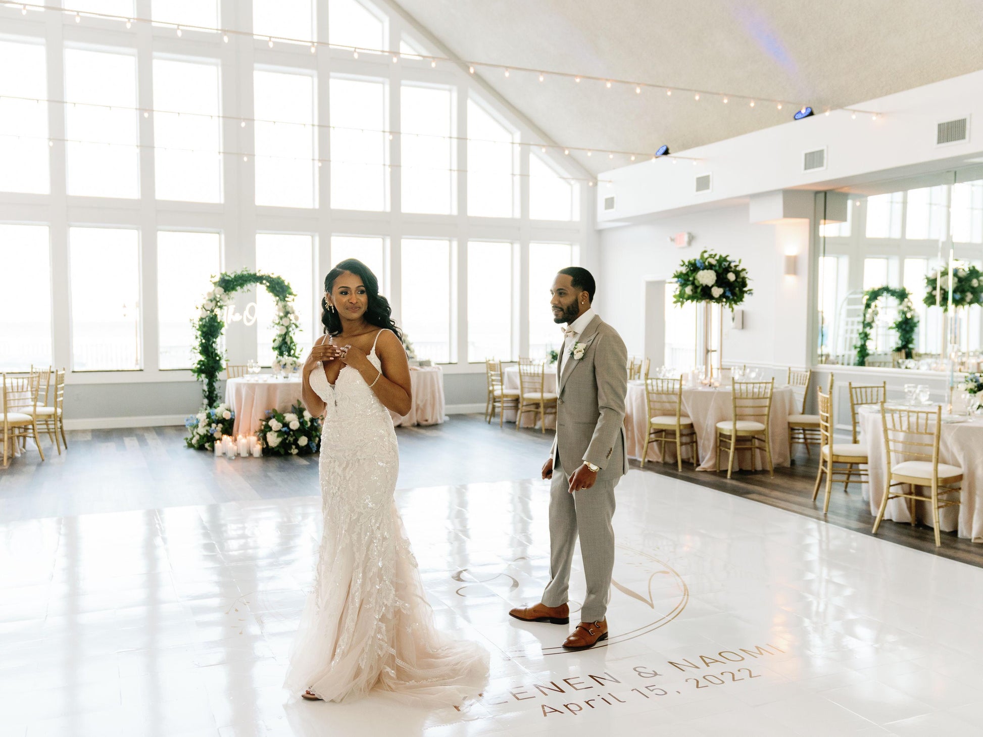 Custom Wedding Decal Dance Floor Wrap Gloss Removable Vinyl. Monogram Print and Vinyl to cover the entire dancefloor. Wedding logo design