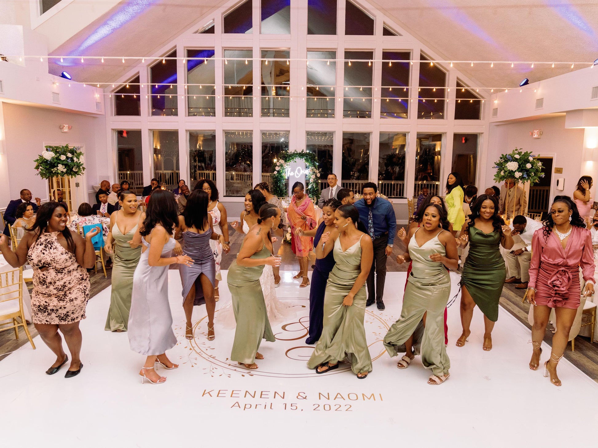 Custom Wedding Decal Dance Floor Wrap Gloss Removable Vinyl. Monogram Print and Vinyl to cover the entire dancefloor. Wedding logo design