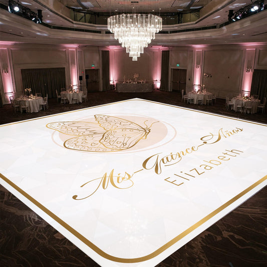 Customizable Quinceañera Decal Dance Floor Wrap. Removable Vinyl. Vinyl covers entire dancefloor. Mis Quince Años Floor Wrap. Free Ship