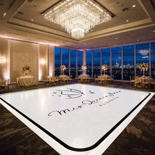 Customizable Quinceañera Decal Dance Floor Wrap. Removable Vinyl. Vinyl covers entire dancefloor. Mis Quince Años Floor Wrap. Free Ship