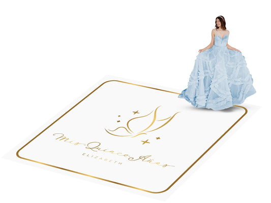 Customizable Quinceañera Decal Dance Floor Wrap. Removable Vinyl. Vinyl covers entire dancefloor. Mis Quince Años Floor Wrap. Free Ship