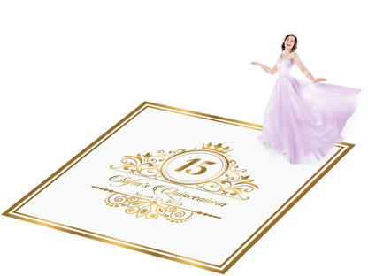 Customizable Quinceañera Decal Dance Floor Wrap. Removable Vinyl. Vinyl covers entire dancefloor. Mis Quince Años Floor Wrap. Free Ship