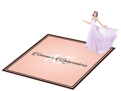 Customizable Quinceañera Decal Dance Floor Wrap. Removable Vinyl. Vinyl covers entire dancefloor. Mis Quince Años Floor Wrap. Free Ship