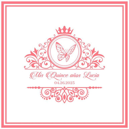 Customizable Quinceañera Decal Dance Floor Wrap. Removable Vinyl. Vinyl covers entire dancefloor. Mis Quince Años Floor Wrap. Free Ship