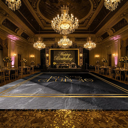 Customizable Birthday Decal Dance Floor Wrap. Removable Vinyl. Covers entire dancefloor. Birthday Gloss/Matte Floor Wrap. Free Shipping