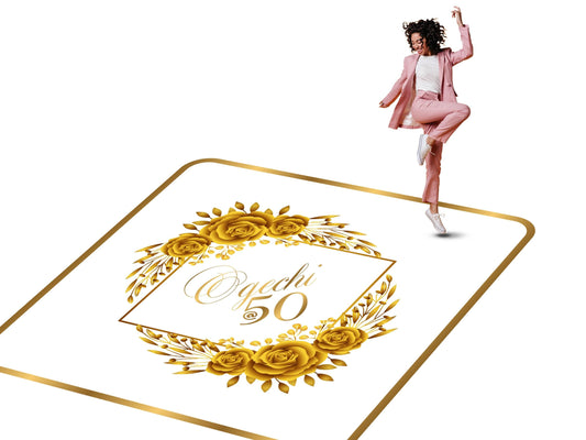 Customizable Birthday Decal Dance Floor Wrap. Removable Vinyl. Covers entire dancefloor. Birthday Gloss/Matte Floor Wrap. Free Shipping
