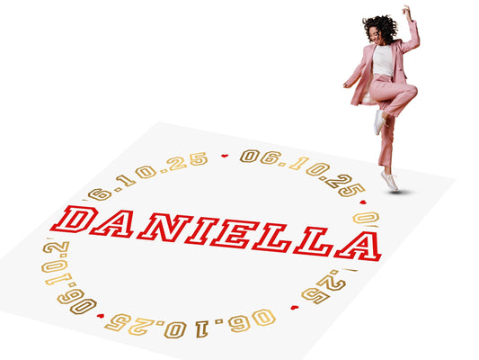 Customizable Birthday Decal Dance Floor Wrap. Removable Vinyl. Covers entire dancefloor. Birthday Gloss/Matte Floor Wrap. Free Shipping