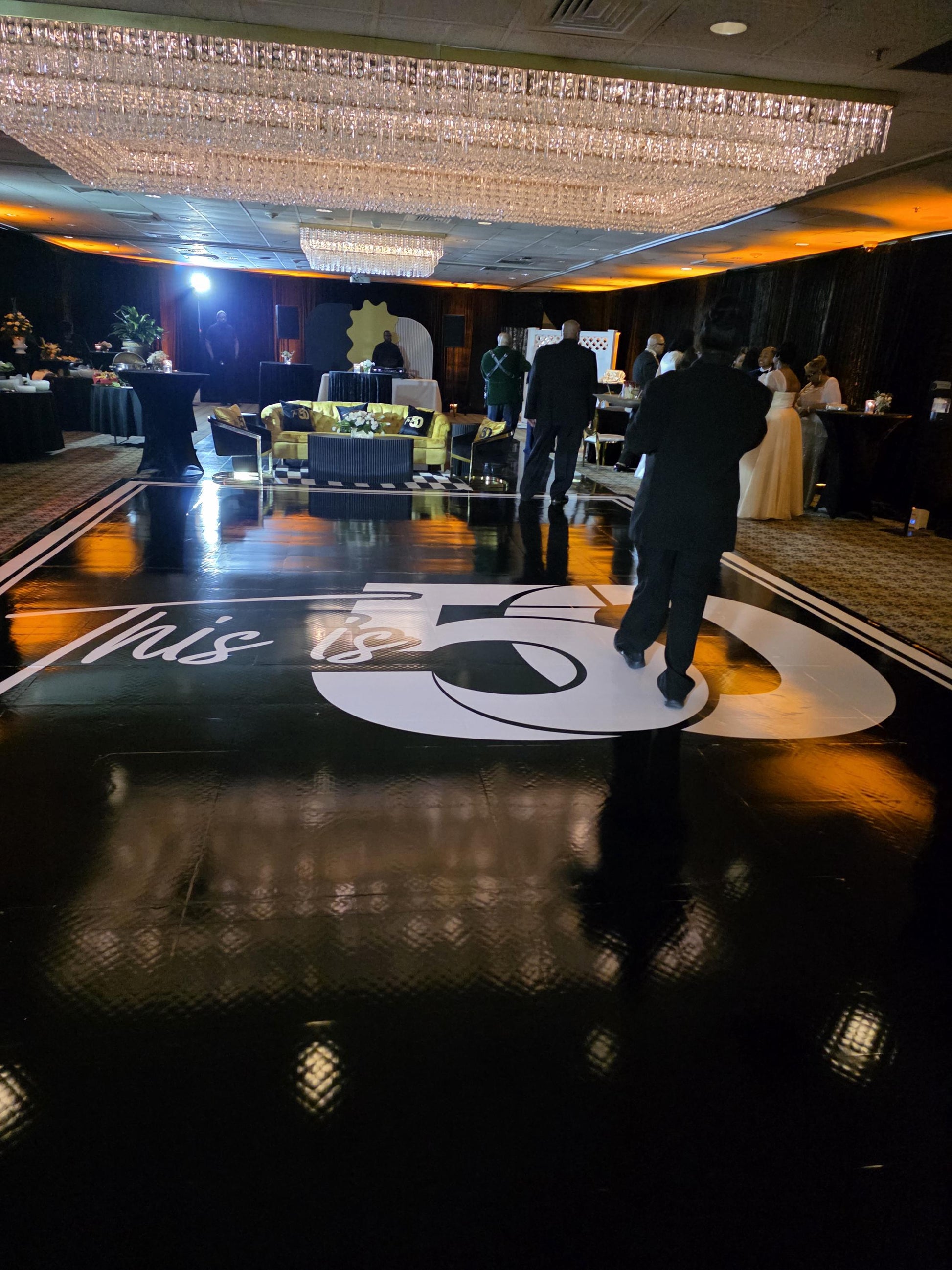 Customizable Birthday Decal Dance Floor Wrap. Removable Vinyl. Covers entire dancefloor. Birthday Gloss/Matte Floor Wrap. Free Shipping