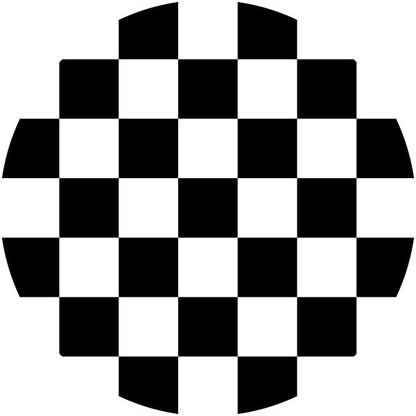 Circular Black and White Checkerboard Decal Dance Floor Wrap| Removable Vinyl. Checkerboard design. Gloss and Matte. Fast and Free shipping