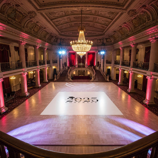 Custom Prom Decal DanceFloor Wrap. Removable Vinyl. Monogram Print & Vinyl to cover your entire dancefloor. Prom logo design. Free shipping.