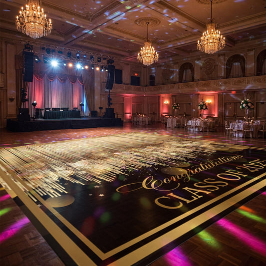 Custom Prom Decal DanceFloor Wrap. Removable Vinyl. Monogram Print & Vinyl to cover your entire dancefloor. Prom logo design. Free shipping.