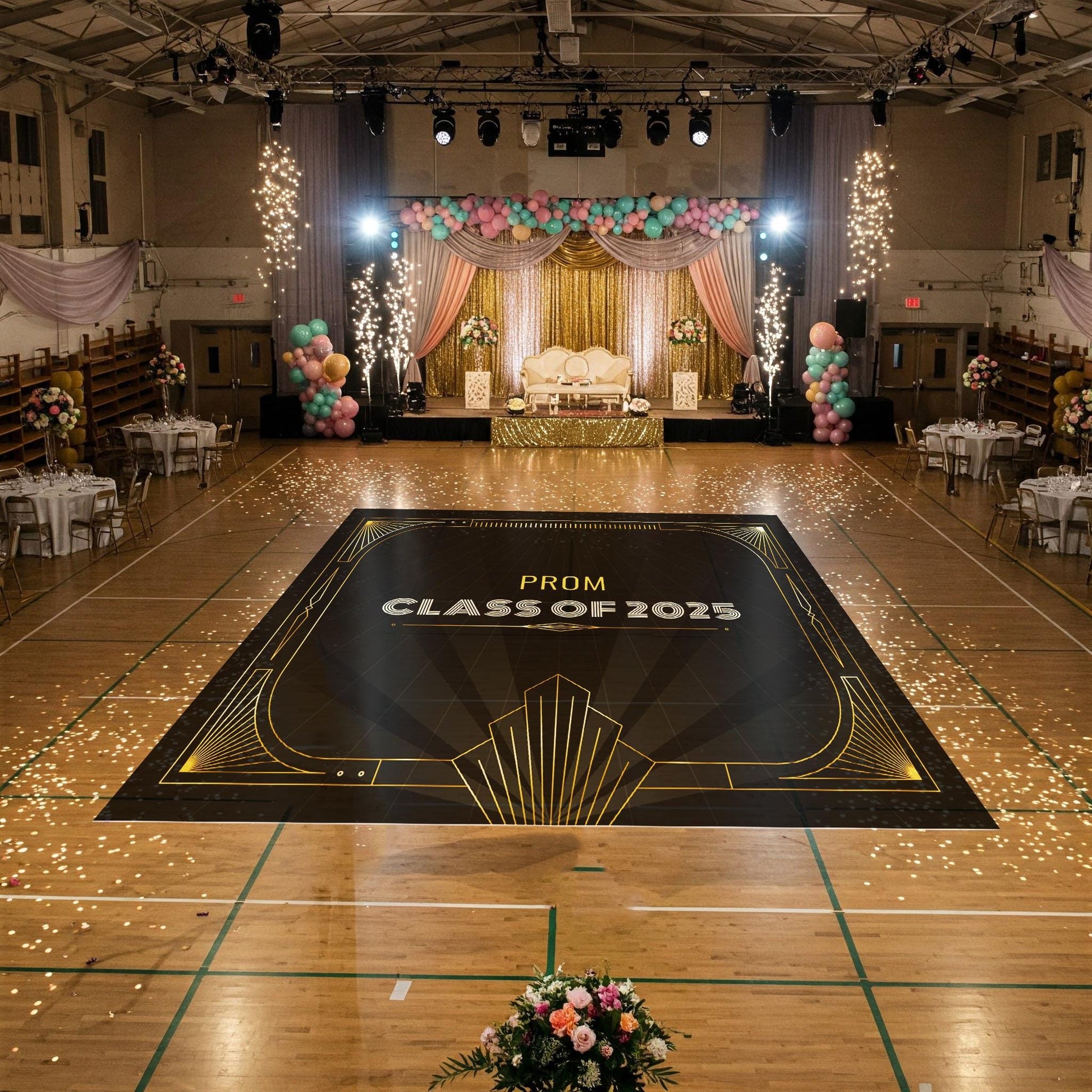 Custom Prom Decal DanceFloor Wrap. Removable Vinyl. Monogram Print & Vinyl to cover your entire dancefloor. Prom logo design. Free shipping.