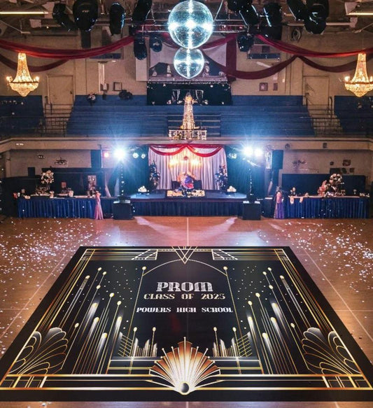 Custom Prom Decal DanceFloor Wrap. Removable Vinyl. Monogram Print & Vinyl to cover your entire dancefloor. Prom logo design. Free shipping.