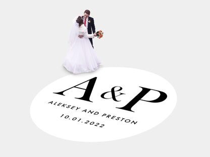 Circular Custom Wedding Decal Dance Floor Wrap. Gloss/Matte Removable Vinyl. Wedding Floor designs that cover the dancefloor. Free Shipping!