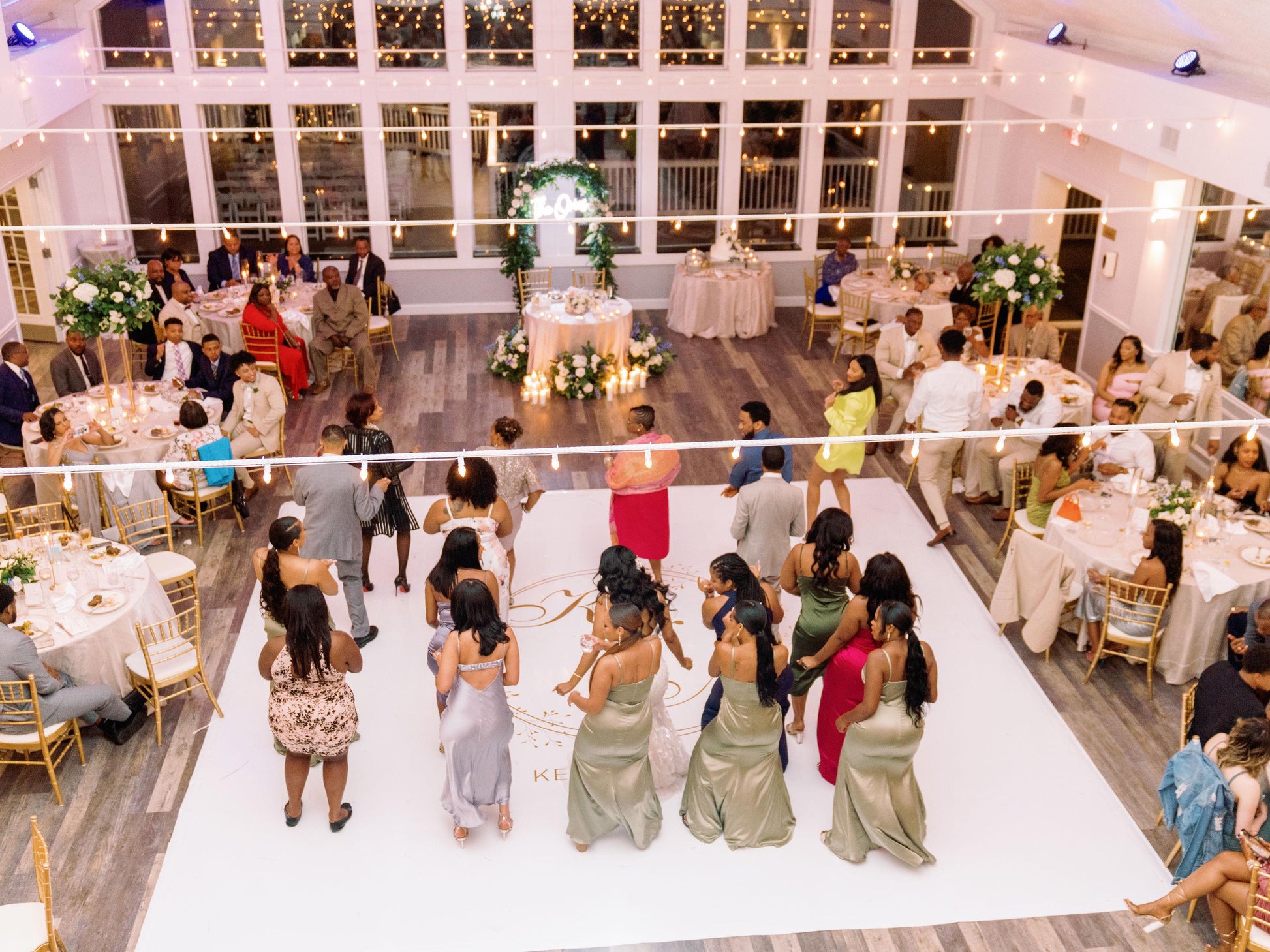 Custom Wedding Decal Dance Floor Wrap Gloss Removable Vinyl. Monogram Print and Vinyl to cover the entire dancefloor. Wedding logo design