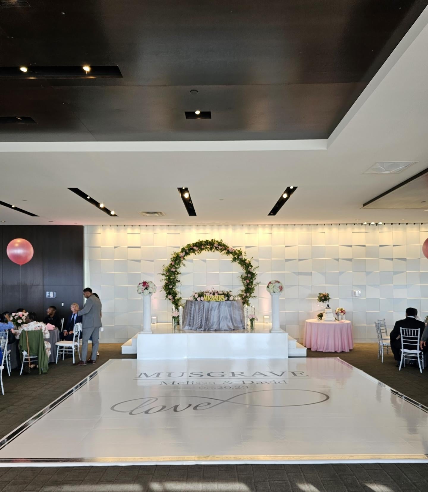 Custom Wedding Decal Dance Floor Wrap Gloss Removable Vinyl. Monogram Print and Vinyl to cover the entire dancefloor. Wedding logo design