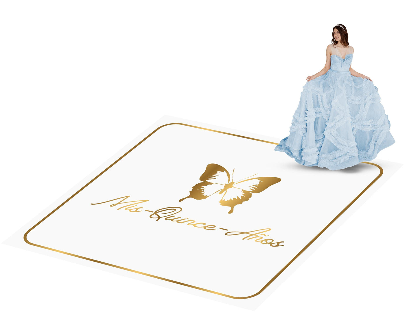 Customizable Quinceañera Decal Dance Floor Wrap. Removable Vinyl. Vinyl covers entire dancefloor. Mis Quince Años Floor Wrap. Free Ship