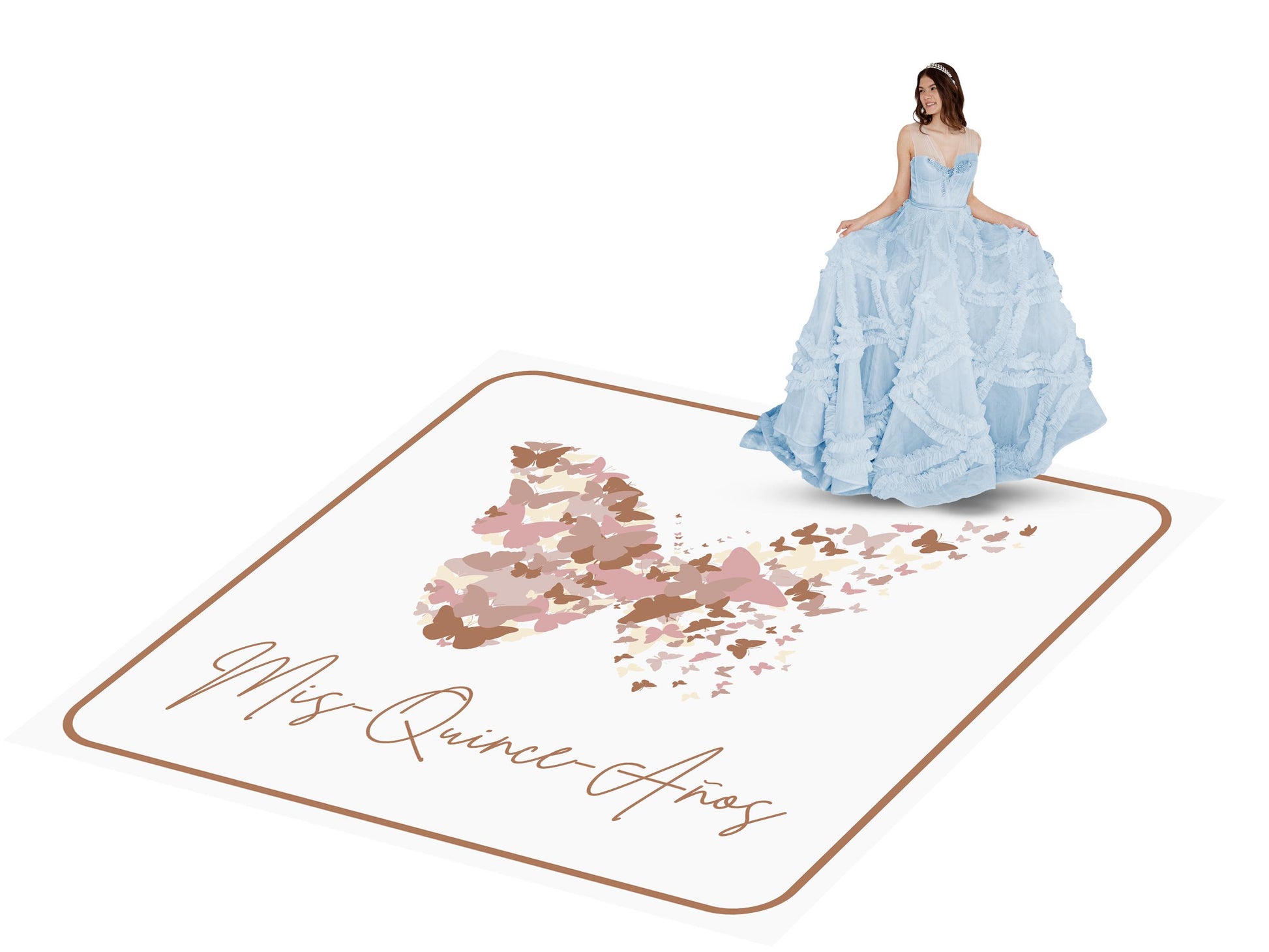 Customizable Quinceañera Decal Dance Floor Wrap. Removable Vinyl. Vinyl covers entire dancefloor. Mis Quince Años Floor Wrap. Free Ship