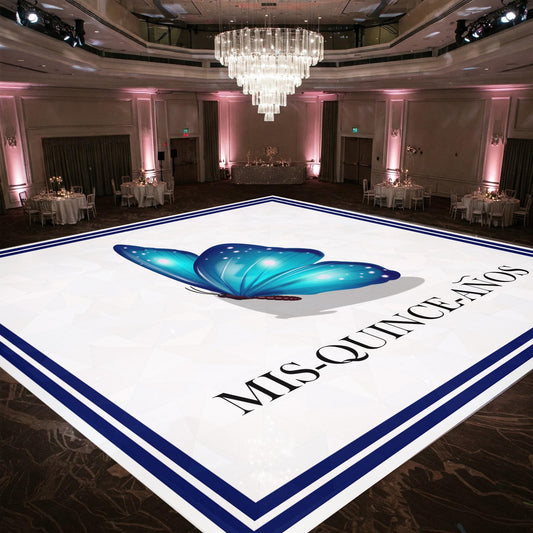 Customizable Quinceañera Decal Dance Floor Wrap. Removable Vinyl. Vinyl covers entire dancefloor. Mis Quince Años Floor Wrap. Free Ship