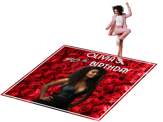 Customizable Birthday Decal Dance Floor Wrap. Removable Vinyl. Covers entire dancefloor. Birthday Gloss/Matte Floor Wrap. Free Shipping