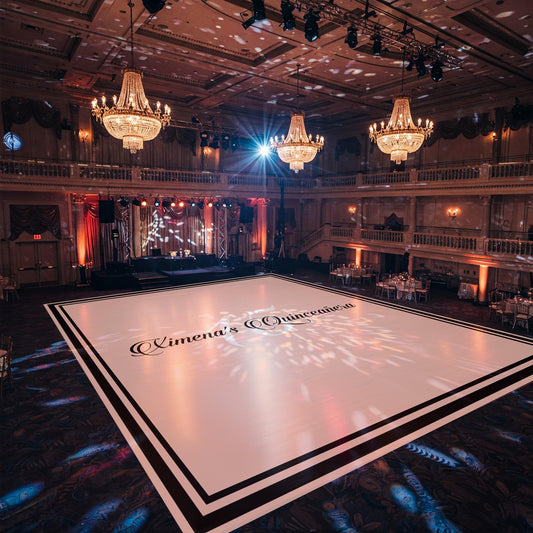 Customizable Quinceañera Decal Dance Floor Wrap. Removable Vinyl. Vinyl covers entire dancefloor. Mis Quince Años Floor Wrap. Free Ship