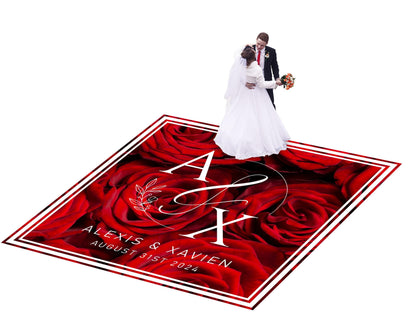 Custom Wedding Decal Dance Floor Wrap Gloss Removable Vinyl. Monogram Print and Vinyl to cover the entire dancefloor. Wedding logo design