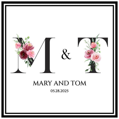 Custom Wedding Decal Dance Floor Wrap Gloss Removable Vinyl. Monogram Print and Vinyl to cover the entire dancefloor. Wedding logo design