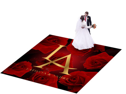 Custom Wedding Decal Dance Floor Wrap Gloss Removable Vinyl. Monogram Print and Vinyl to cover the entire dancefloor. Wedding logo design